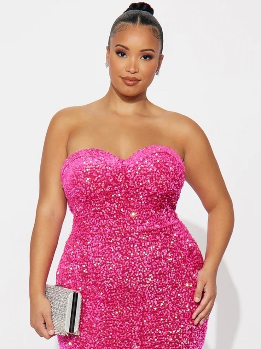 Fuchsia strapless gown (NWT) XL - Picture 1 of 5